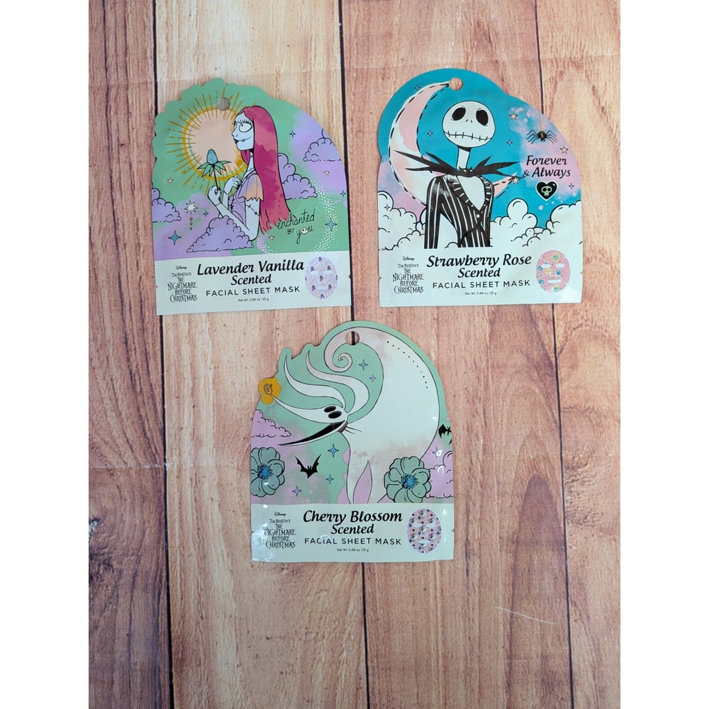 Disney Nightmare Before Christmas Facial Sheet Mask Set Jack Sally Zero 3 Pack